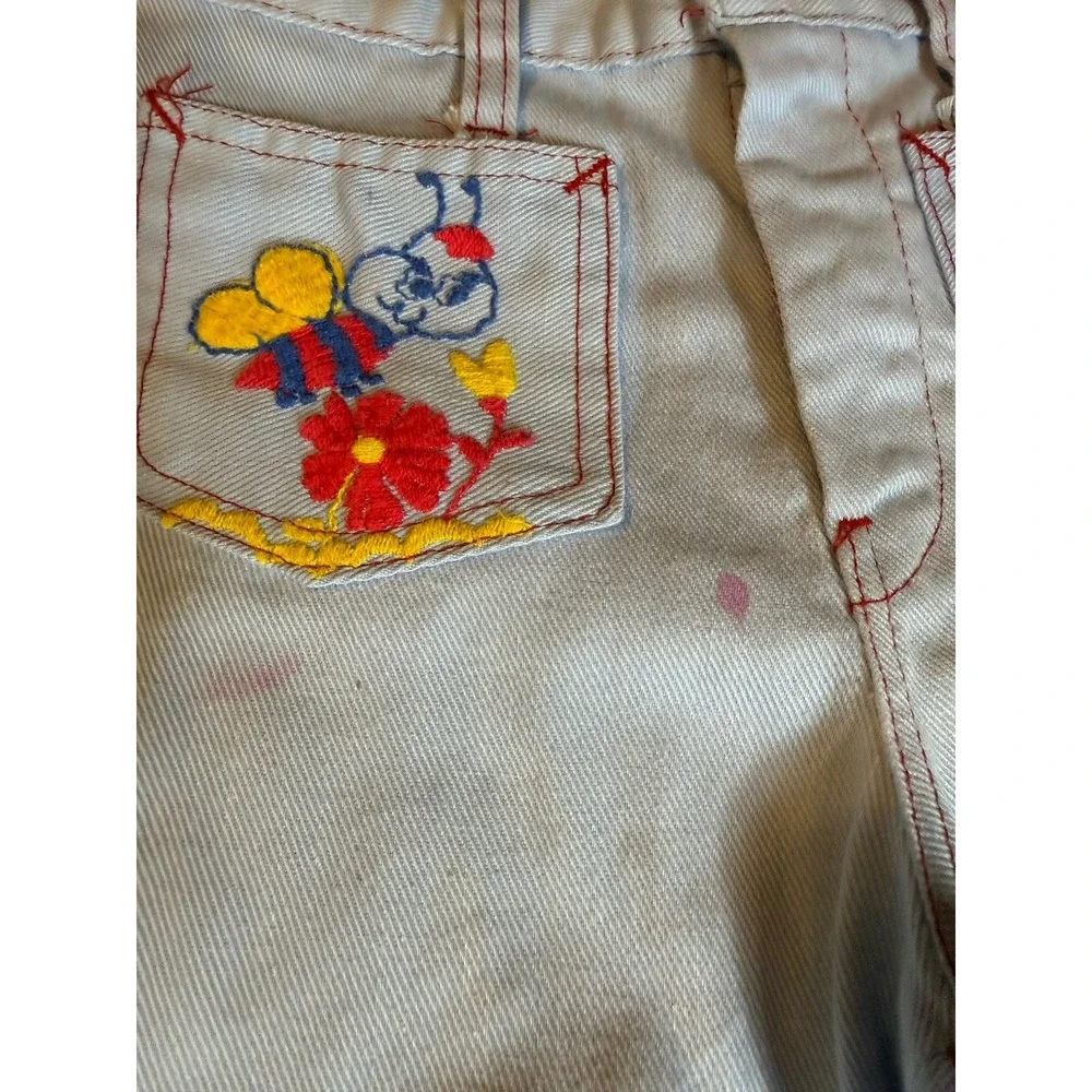 Vintage 70's Montgomery Ward Denim Jacket Set Hippie Flare Embroidered 4T-5T